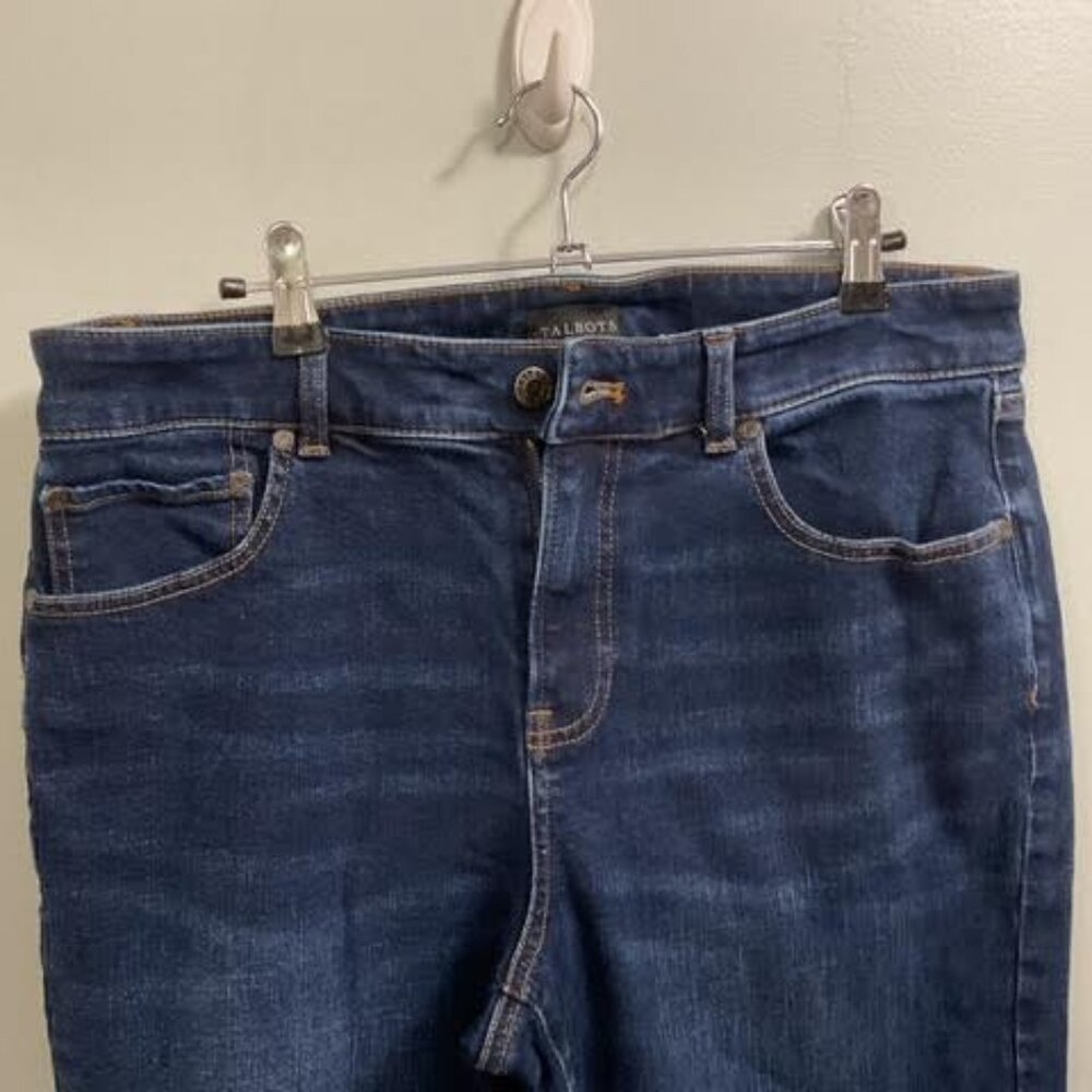 Talbots Everyday Relaxed Jeans with Plaid Cuffs Size 10
